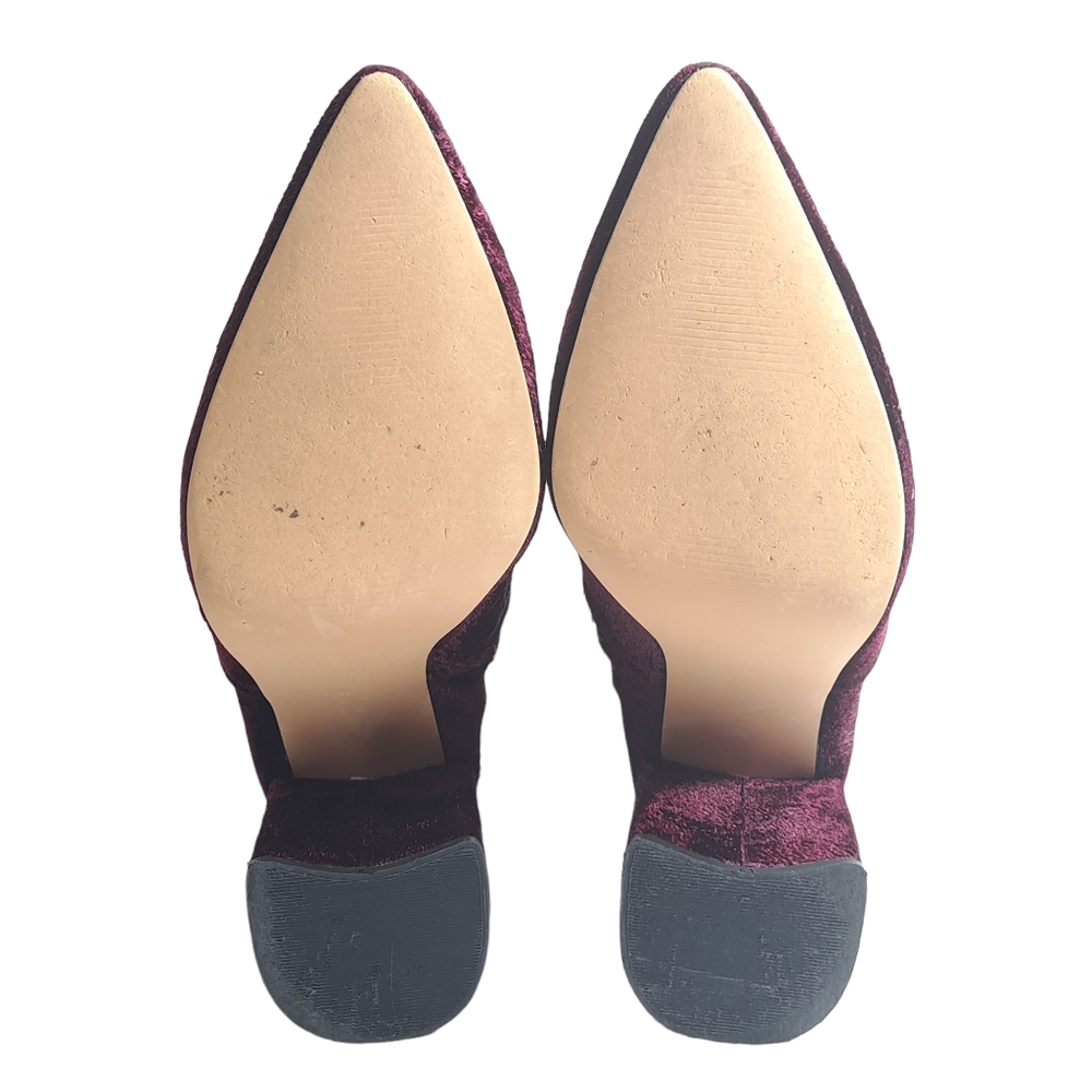 Steve Madden Women's Jaque Burgundy Velvet Ankle Boots 9M - Picture 13 of 15